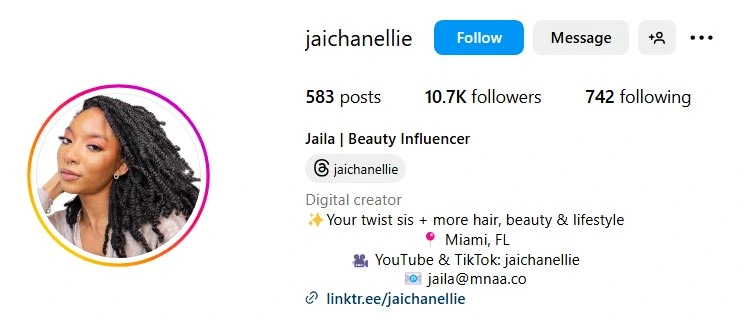 Jaila Beauty Influencer Miami Instagram & Tiktok