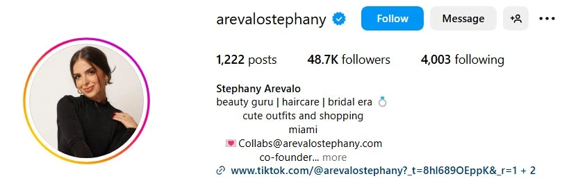 Miami-based beauty Influencers Famous Instagram