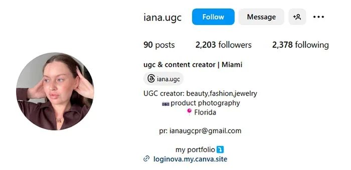 Micro ugc & content creator Miami