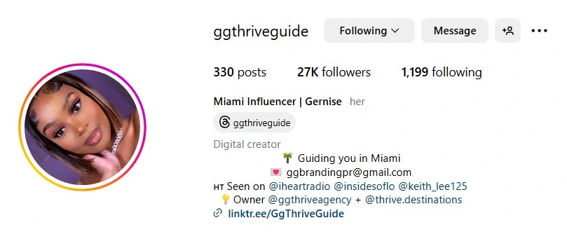 black food influencers in miami female instagram